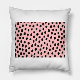 Black and Pink Dalmation Dots Pillow