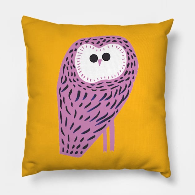 Pink Owl Pillow by fernandaffp