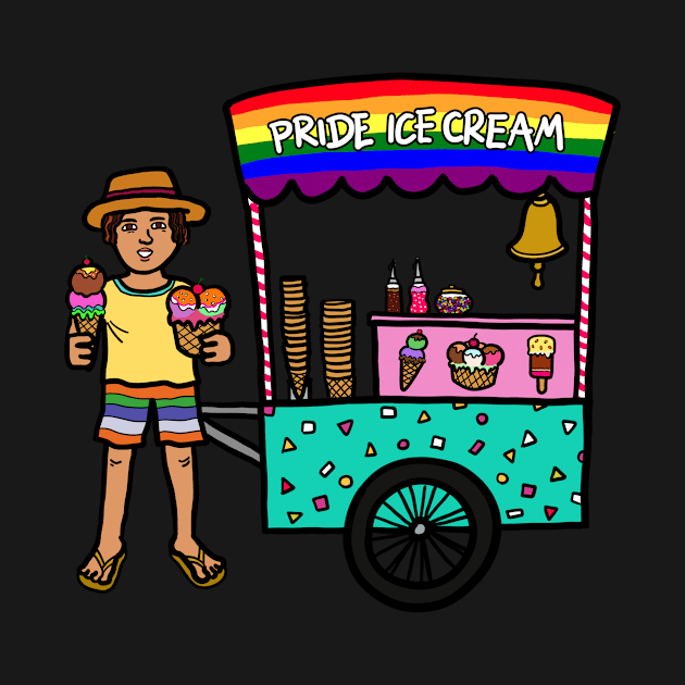 Street food vendor selling gay pride ice cream by Nalidsa