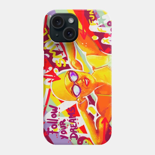 Swimming pop art Phone Case by Mimie20