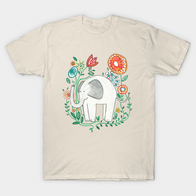Elephant Among Flowers