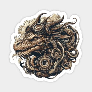 Untamed Steampunk Fantasy Dragon Magnet