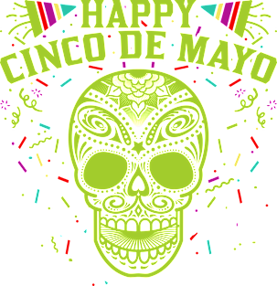 Cinco de Mayo Skull Magnet