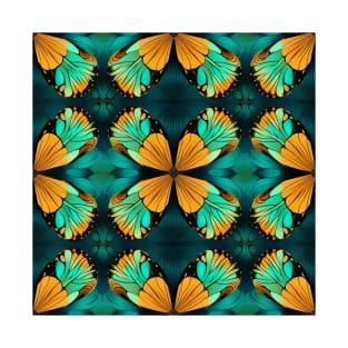 Monarch Butterfly Kaleidoscope: Nature-Inspired Symmetrical Pattern T-Shirt