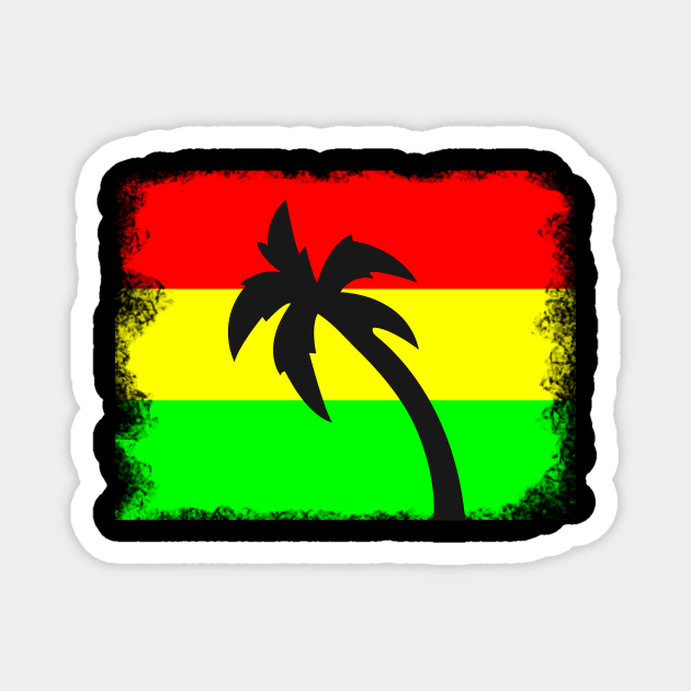 Reggae flag T-shirt Magnet by Ai Grafis