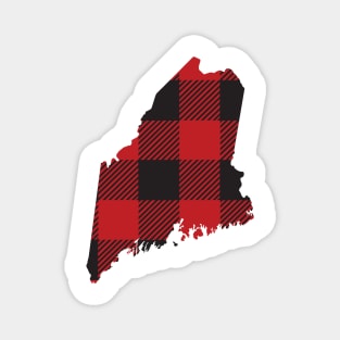 Maine State Flannel Plaid Design Magnet