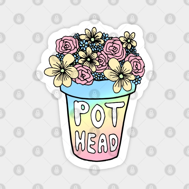 Pot Head Plant Pot Magnet by julieerindesigns