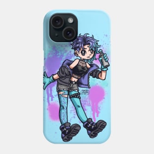 gothic punk girl graffiti Phone Case