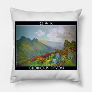 Vintage GWR Glorious Devon Poster Pillow