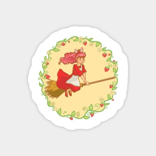 Strawberry Witch Magnet