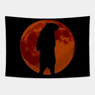 Full Moon Grizzly - Grizzly Bear Halloween Tapestry