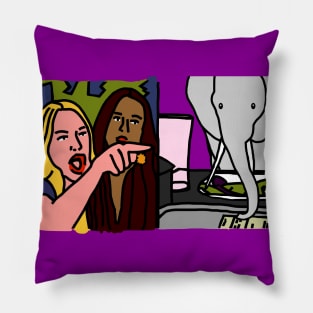 Woman Yelling at Cat Meme with an Elephant Pillow