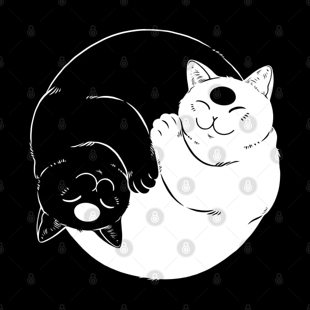 Yin Yang cute sleeping Cats by OccultOmaStore