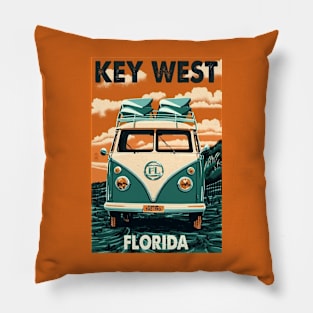 Vintage Travel Poster - Key West Florida Pillow