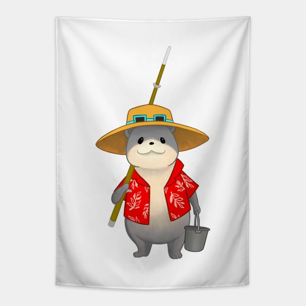 Odder otter on vacation Tapestry by ballooonfish