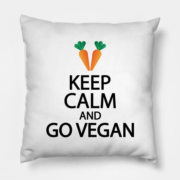 Keep calm and go vegan Pillow by It'sMyTime