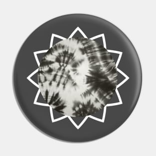 Grey scale tie-dye pattern Pin