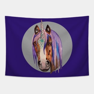 Magical unicorn horse in circle Tapestry