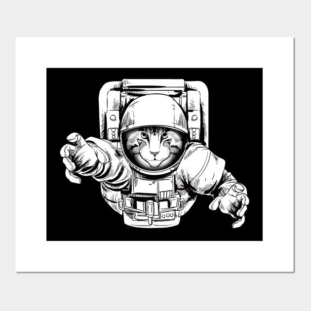 Astronaut Cat In Space Astronaut Animal Affiche Et Impression