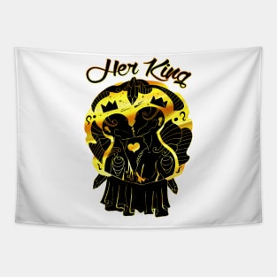 Black Gold Lovers Kiss - Her King Tapestry