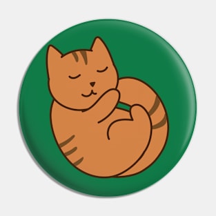 Sleeping Brown Cat Pin