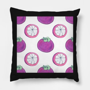 Watercolor pattern with exotic fruit, mangosteen Pillow