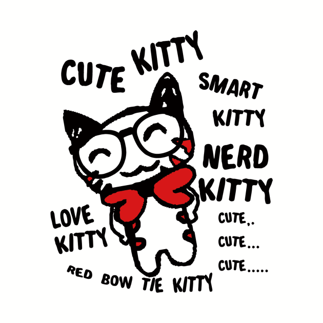 Cute, Smart, & Nerd Kitty by eggtee_com