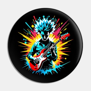 Melodic Mindburst: Guitarist's Musical Explosion Pin