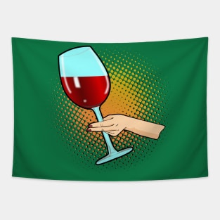 Big Glass of Red Wind Tapestry