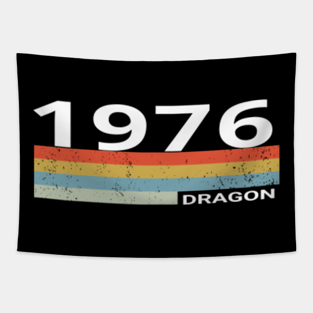 1976 Retro Vintage Stripes Chinese Animal Year 1976 Tapestry