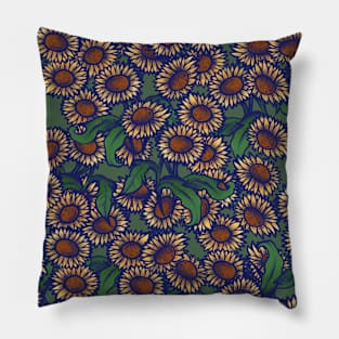 Vintage Sunflowers Pillow