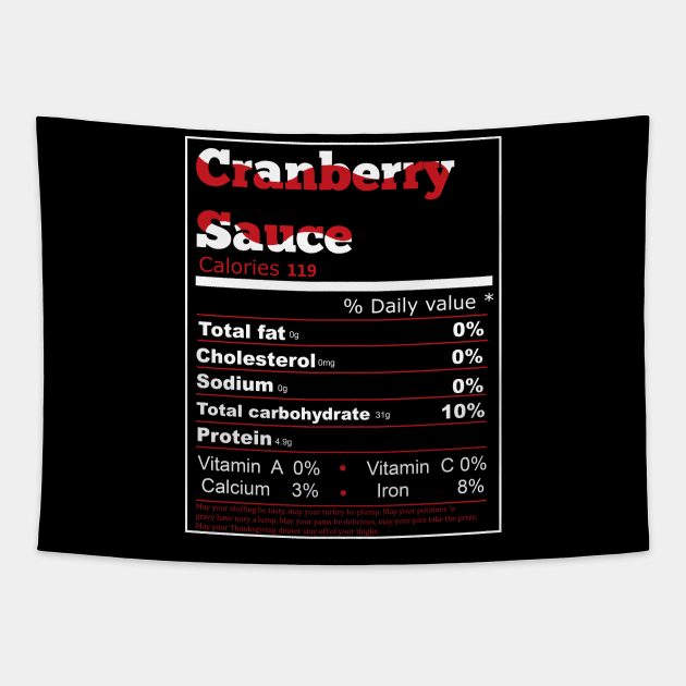 Cranberry Sauce Nutrition Tapestry by Flipodesigner