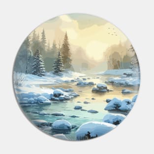 Winter Lake Winter Landscape Pin