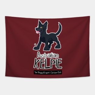 Cartoon Club Kelpie - Black Tapestry