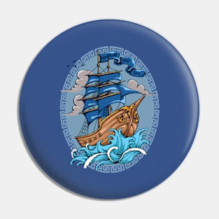 Adventure Wild Sea Sailing Ship Pin