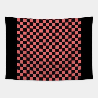 Wonky Checkerboard, Black and Pink Tapestry