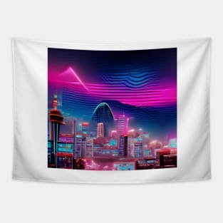 Synthwave Inspired City Tapestry