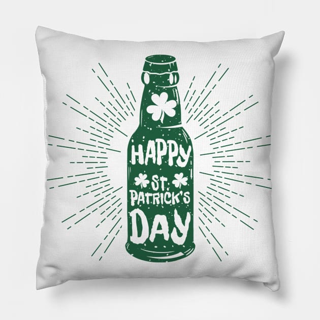 st patricks day beer green Pillow by dyazagita