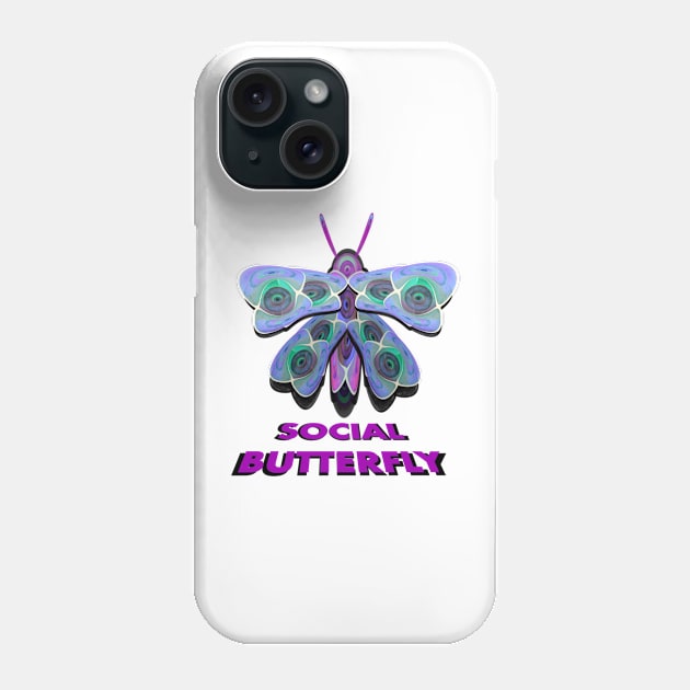 Social Butterfly Phone Case by Zenferren