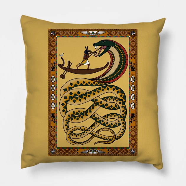 Set (Seth) fighting Apophis (Apep) Pillow by Art of Arklin