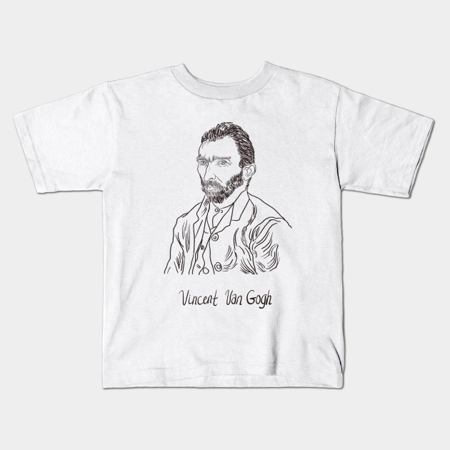 vincent van gogh self portrait sketch gift vincent van gogh kids t shirt teepublic vincent van gogh self portrait sketch gift