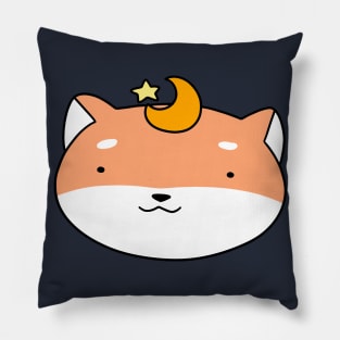 Star and Moon Shiba Face Pillow