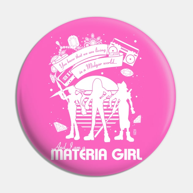 Materia Girl Pin by thebeardedbrushandblade