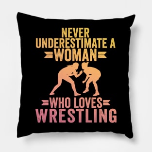 female wrestlers - wrestling Girl Pillow