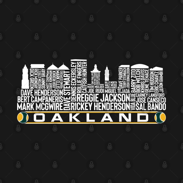 Oakland Baseball Team All Time Legends, Oakland City Skyline by Legend Skyline