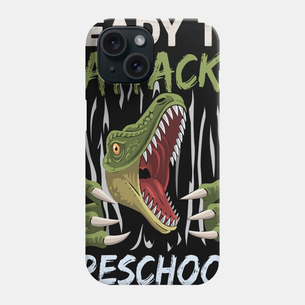 Dinosaur Kids Ready To Attack Preschool Boys Back To School Phone Case by kateeleone97023