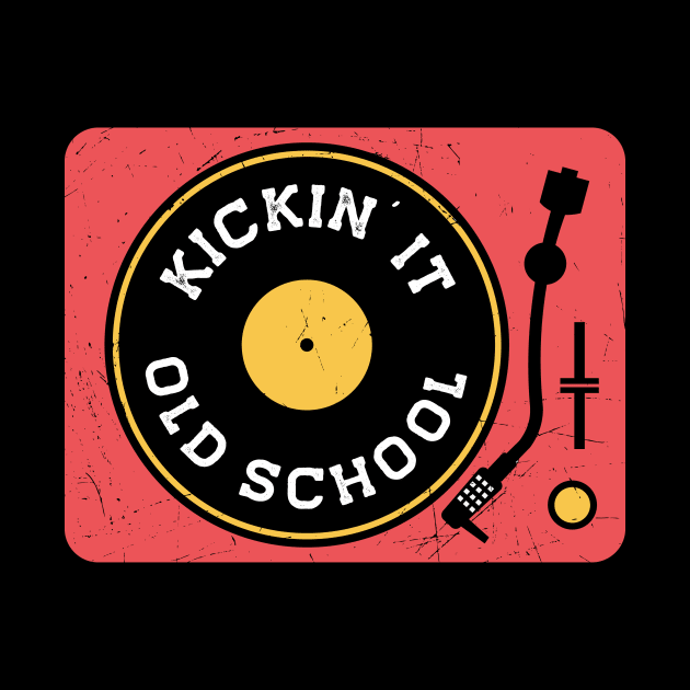 Vintage Kickin' It Old School Turntable // Vinyl Record Collector // Vinyl Junkie Music Lover by SLAG_Creative