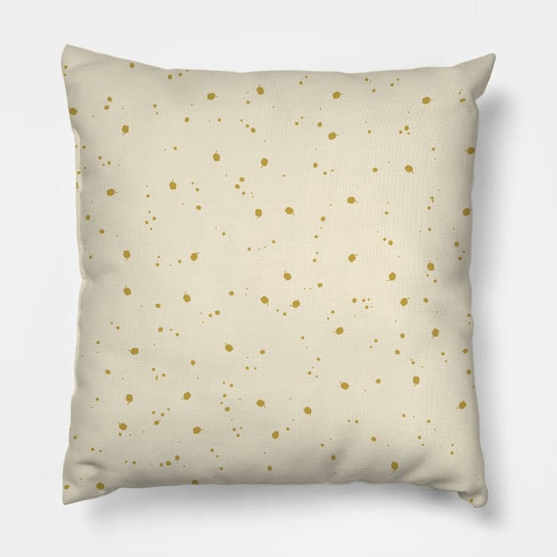 Neutral Linen and Gold Speckled Pattern Pillow by speckled