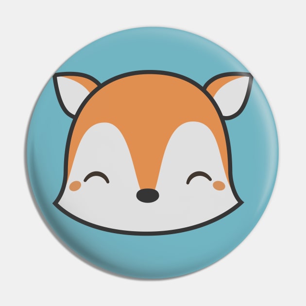 Kawaii Cute Fox Pin by happinessinatee