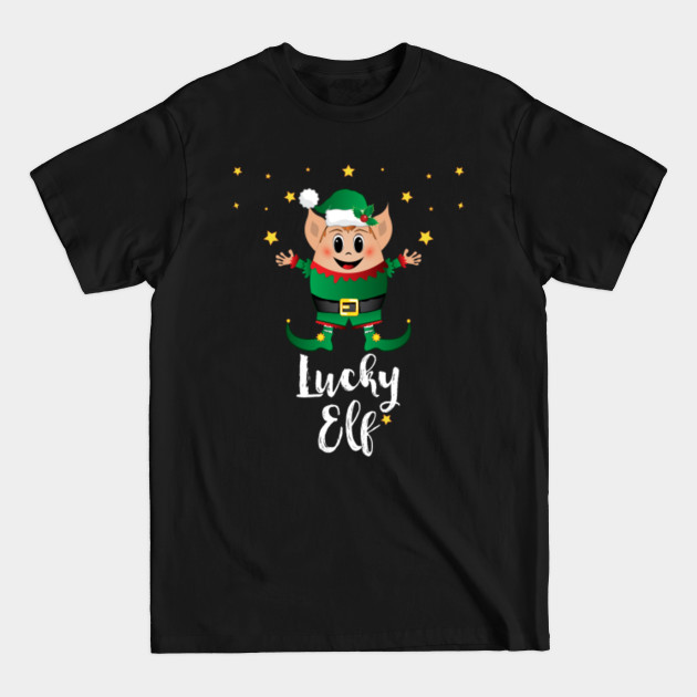 Disover Lucky Elf Christmas Elves Xmas Matching Family Group - Funny Elf - T-Shirt